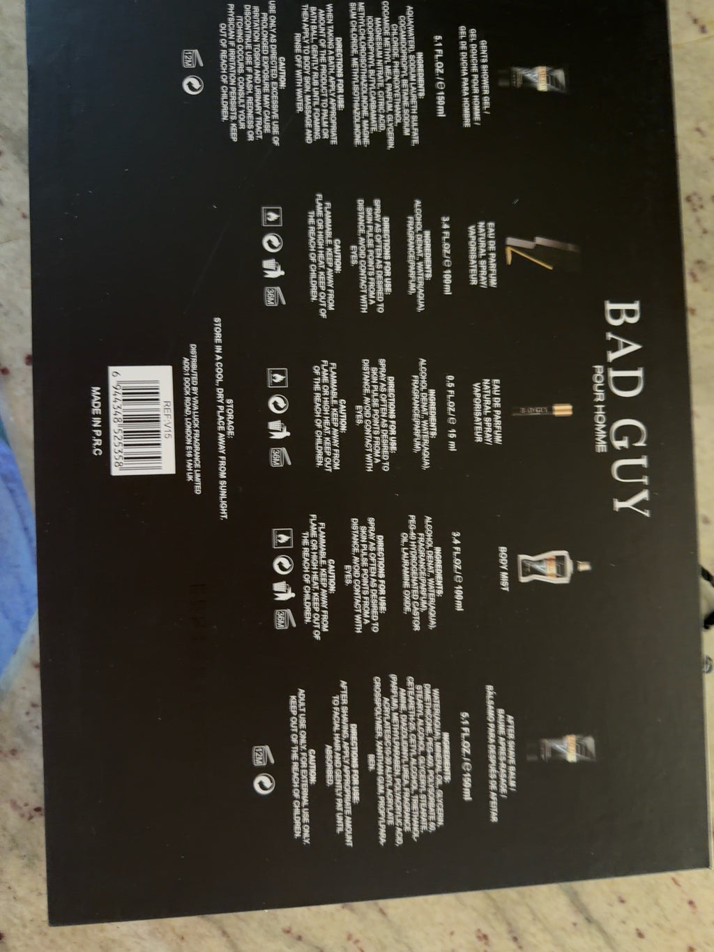 Bad Guy Pour Homme fragrance gift set contents and ingredients